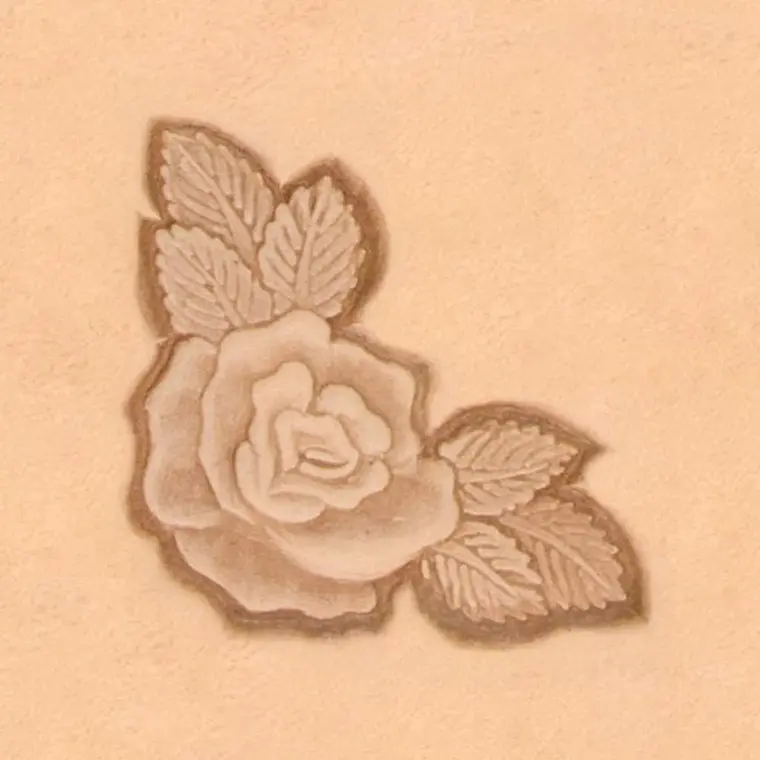 Ivan Leathercraft 3D Roos in hoek stempel