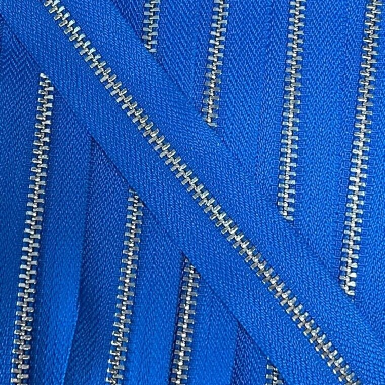 Metalen rits nikkel maat 5 kobaltblauw