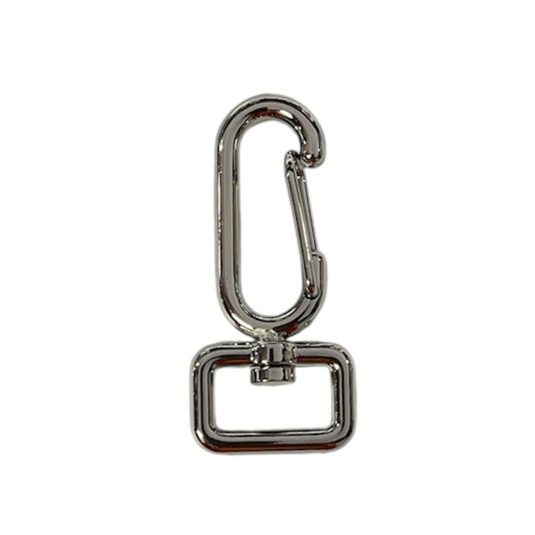 Karabijnhaak nikkel 15mm 2 stuks