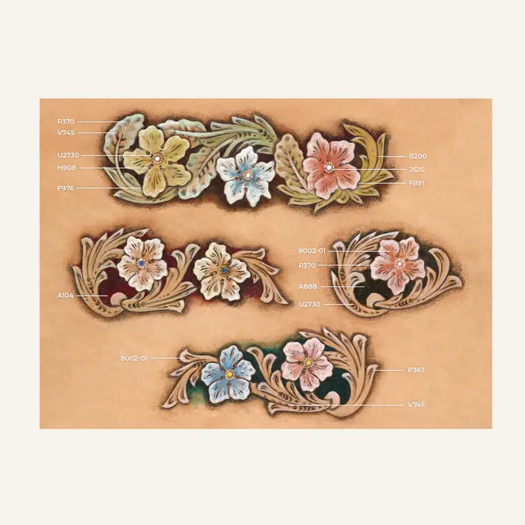 Ivan Leathercraft Sjabloon voor bloemen hoeken & randen 3.0
