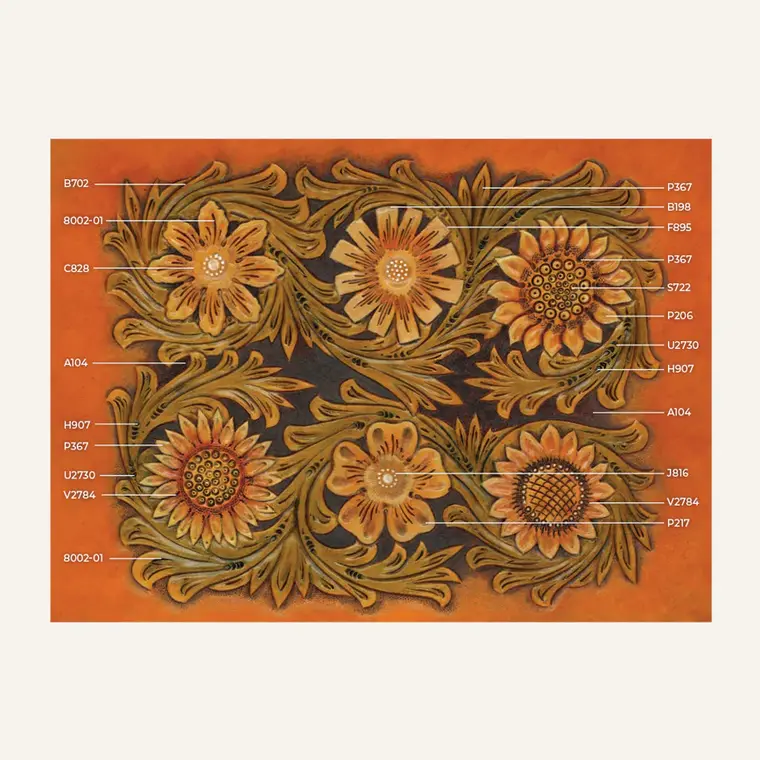 Ivan Leathercraft Sjabloon voor bloemen hoeken & randen