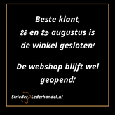Gesloten dagen augustus