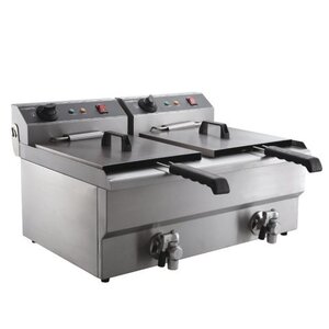 Combisteel Pro Tafelfriteuse met aftapkraan - 2x8 Liter - MEEST VERKOCHT