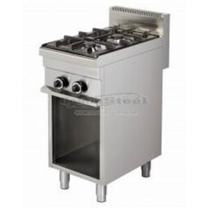 Combisteel 2-pits gasfornuis met open onderbouw