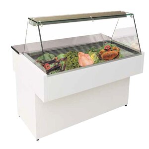Combisteel Slager Vitrine | Recht glas - 118(h)x150(b)x76,59(d) cm
