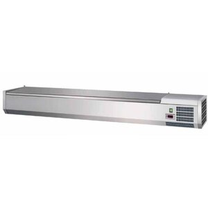 Combisteel Gekoelde Opzetvitrine met RVS deksel 10 x 1/4 GN