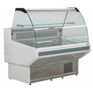 Combisteel Slager Vitrine Gebogen Glazen Toonbank 128(h)x158(b)x97,59(d) cm