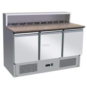 Combisteel Pizza gekoelde werkbank / saladette - 9 X 1/6 Gastronorm