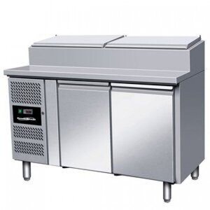 Combisteel Saladette 2 deurs met werkblad 108,5x136x70 cm (HXBXD)