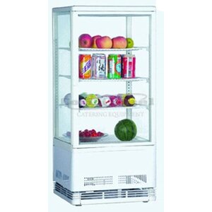 Combisteel Glazen koelvitrine wit 78 Liter - 3 Roosters
