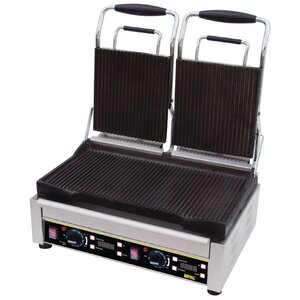 Buffalo Professionele Contactgrill dubbel - Geribbeld