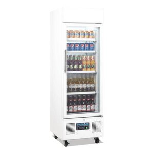 Polar Blikjes koelvitrine met wielen 220 liter - Wit
