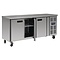 Polar Gekoelde werkbank RVS 3-deurs met wielen - 60 cm diep