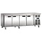 Polar Koelwerkbank rvs 4-deurs en wielen - 449 Liter