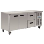 Polar RVS werkbank 2 deuren / 2 lades / wielen - 417 Liter