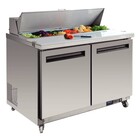 Polar Saladette met Werkblad en Wielen 2 Deurs