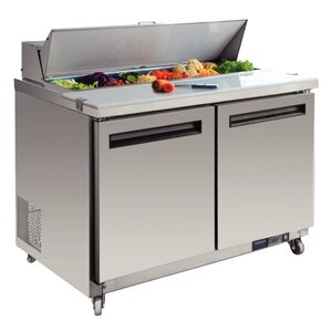 Polar Saladette met werkblad 2 deurs 109,7x122,5x76 cm (HXBXD)