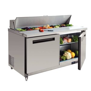 Polar Saladette 2 Deurs met Wielen - 109,7x155,5x76 CM (HXBXD)