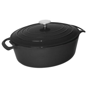 Vogue Ovale zwarte braadpan, 6 liter