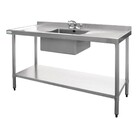 Vogue Inox Spoelwerktafel - 150x60x90(h)cm