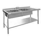Vogue spoeltafel 150cm, 2 bakken links