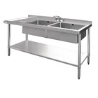 Vogue spoeltafel 150cm, 2 bakken rechts