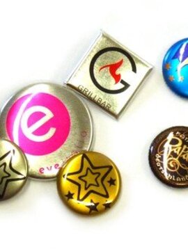 75mm button met metaaleffect vanaf