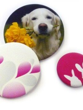 37mm button met bedrukking op stof vanaf