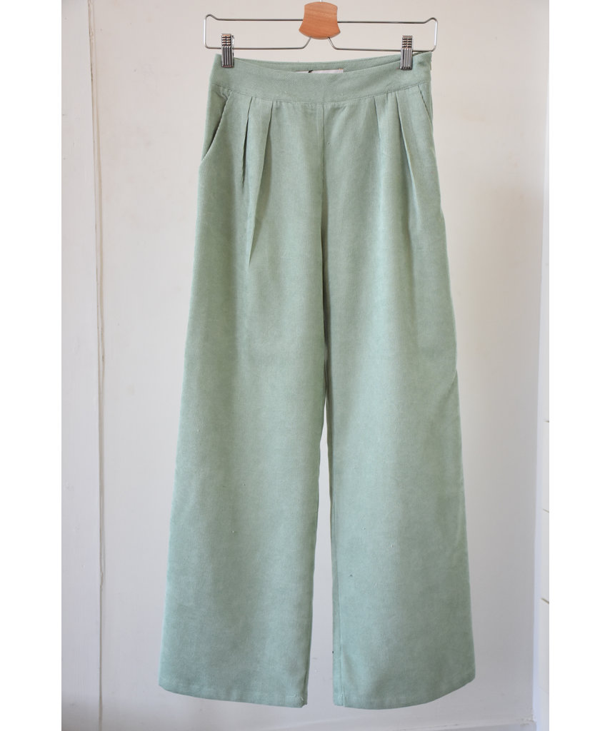 mint green corduroy pants