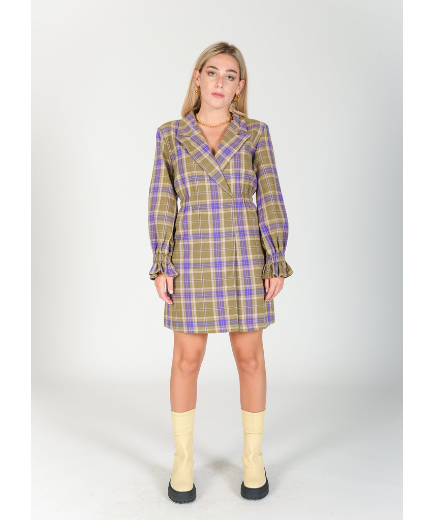checkered blazer dress