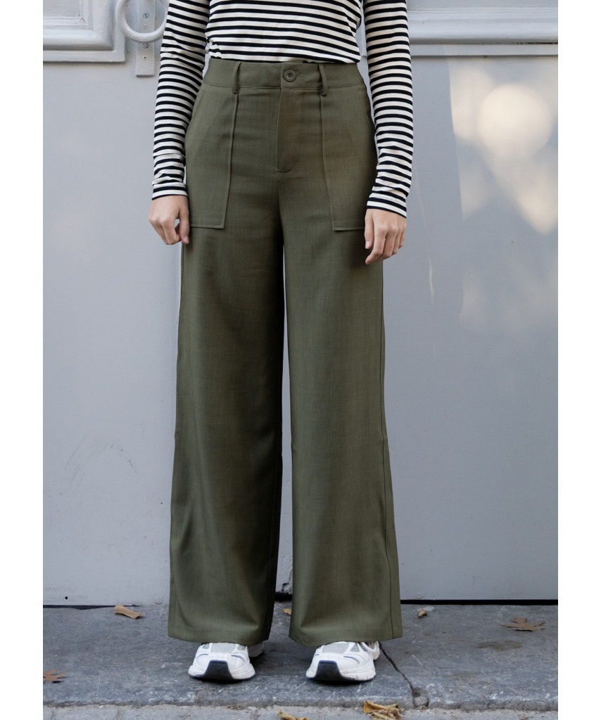wide leg khaki jeans