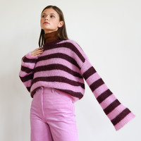 Multicolor Striped Sweater Pink
