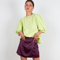 Poppy Bow Tie Blouse Lime