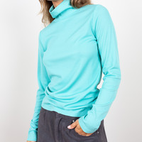 High Neck Top Turquoise