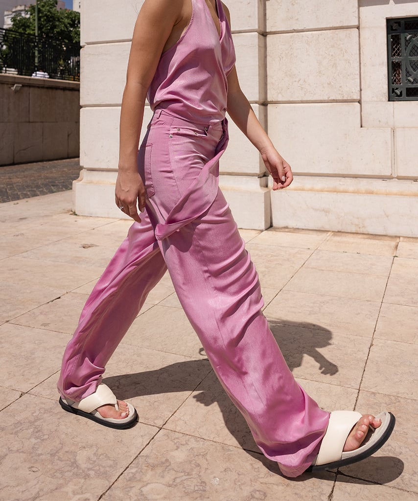 Missguided Coord Wide Leg Satin Pink Trousers  Studio