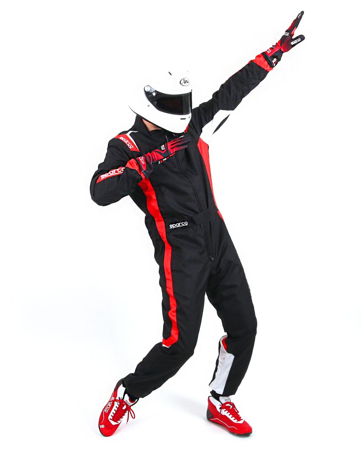 thumbnail image 2 of Sparco Thunder Advanced Kart Suit Black / Red - Zamp Helmets UK 2 of 14