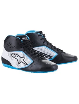 Alpinestars Tech-1 K Start V2 Shoe Black-White-Light Blue