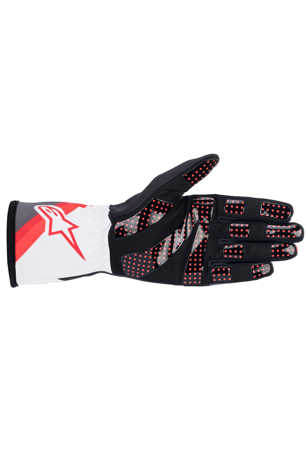Alpinestars Tech-1K Race V2 Graphic Handschoenen Zwart-Wit-Antraciet-Rood