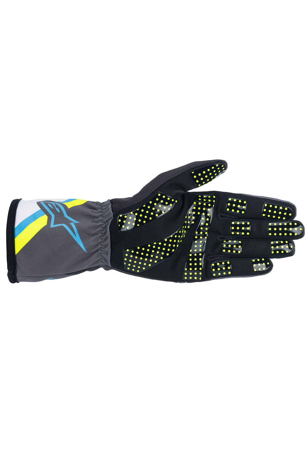 Alpinestars Tech-1K Junior Race V2 Graphic Handschoenen Zwart-Cyan-Fluo Geel