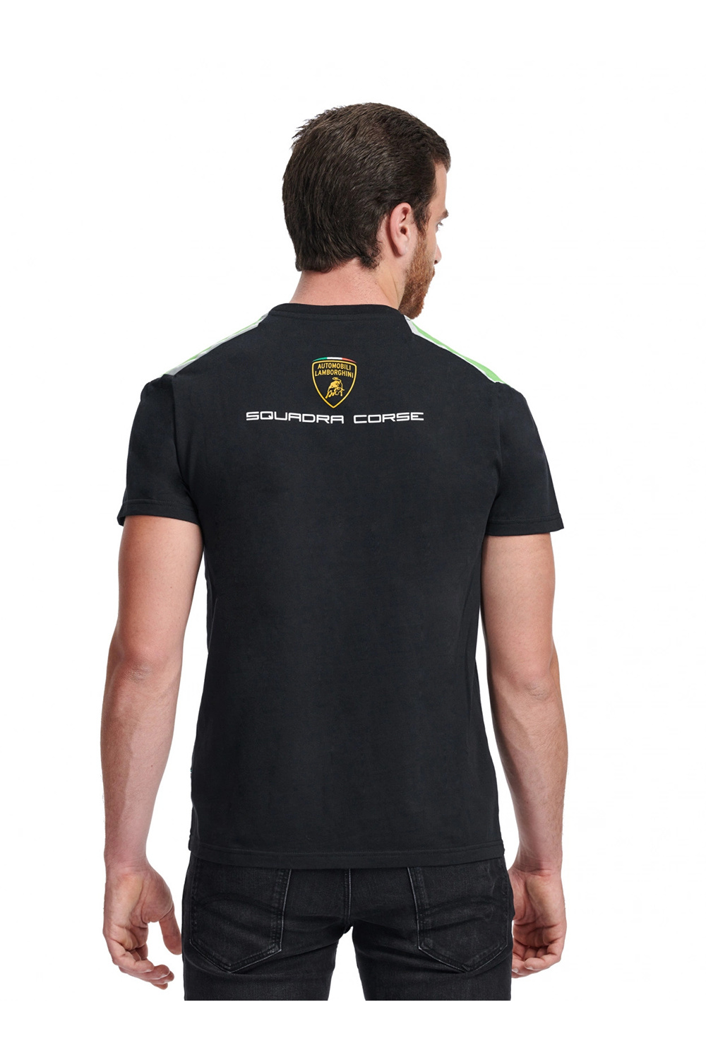 2020 Lamborghini Squadra Corse Mens Team T-Shirt Black Official Merchandise 