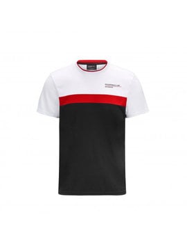 Porsche FW Colour Contrast T-Shirt Zwart Wit Rood