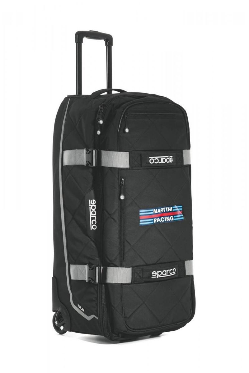 Sac De Sport Sparco Martini Racing - 55 Litres - Polyester Imperméable - Bandoulière Réglable - Pour Weekend De Course, Gym, Voyage
