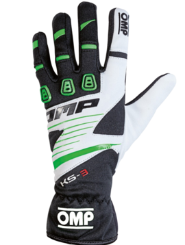 OMP KS-3 Gloves Black/Green/White