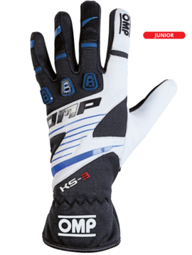 OMP KS-3 Gloves Black/Blue/White Junior