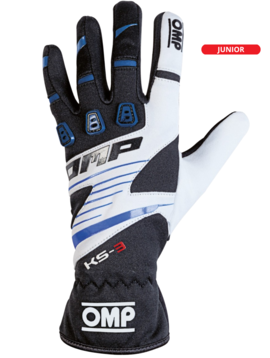 OMP KS-3 Handschuhe Schwarz/Blau/Weiß Junior