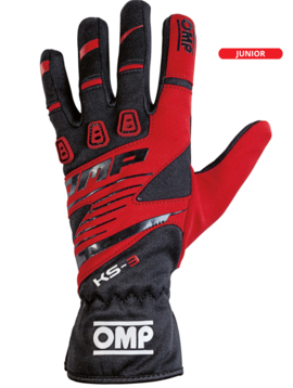 OMP KS-3 Handschuhe Schwarz/Rot Junior