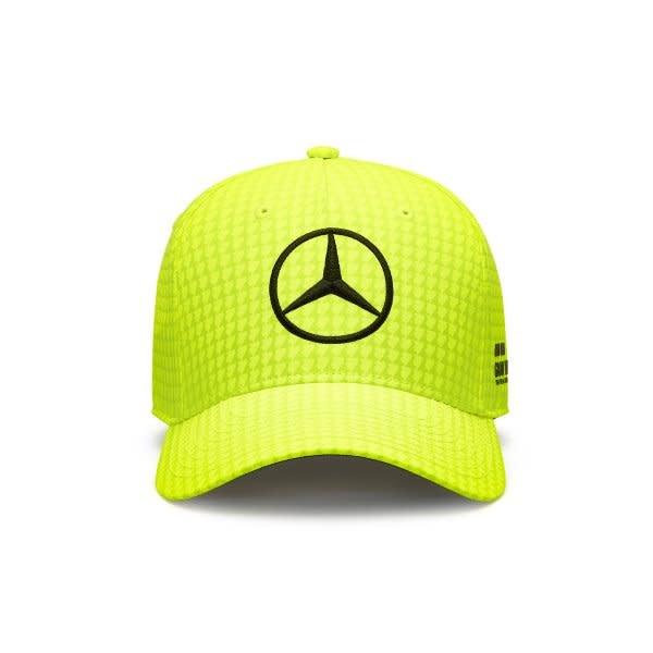 Mercedes AMG Petronas Driver Hamilton Kids Cap - Neon Yellow