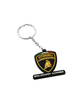 Lamborghini Squadra Corse Crest Schlüsselanhänger PVC Schwarz