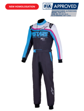 Alpinestars KMX-9 V3 Combinaison Karting Graph 2 Black/Light Blue/Fushia