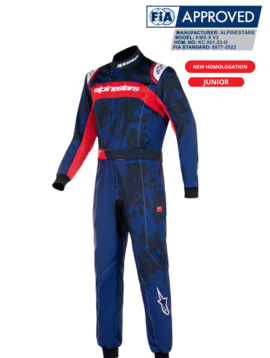 Alpinestars KMX-9 V3 Graph 5 Kart Overall for Kids Dark Blue/Red